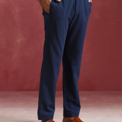 trueBrowns Men's Navy Cotton Co-ord set