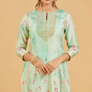 Pastel Green Festive Kurta Set