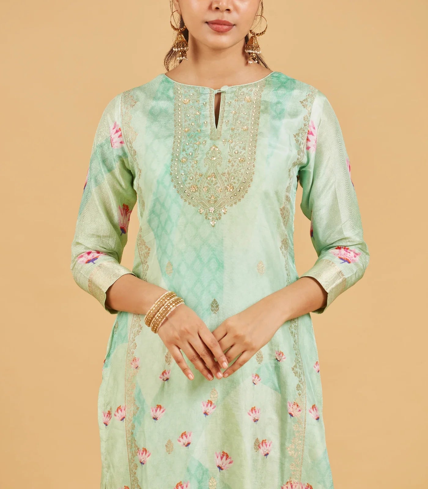 Pastel Green Festive Kurta Set
