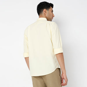 Men's Yellow Linen Casual Shirt