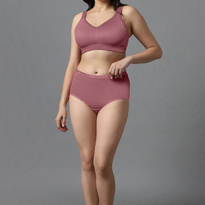 Airy Padded Non-wired Support Bra - Mesa Rose