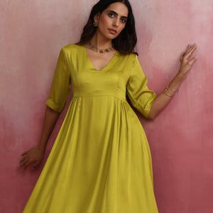 trueBrowns Modal Lime Green Dress