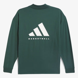 Adidas | BASKETBALL LONG SLEEVE TEE  { MINERAL GREEN