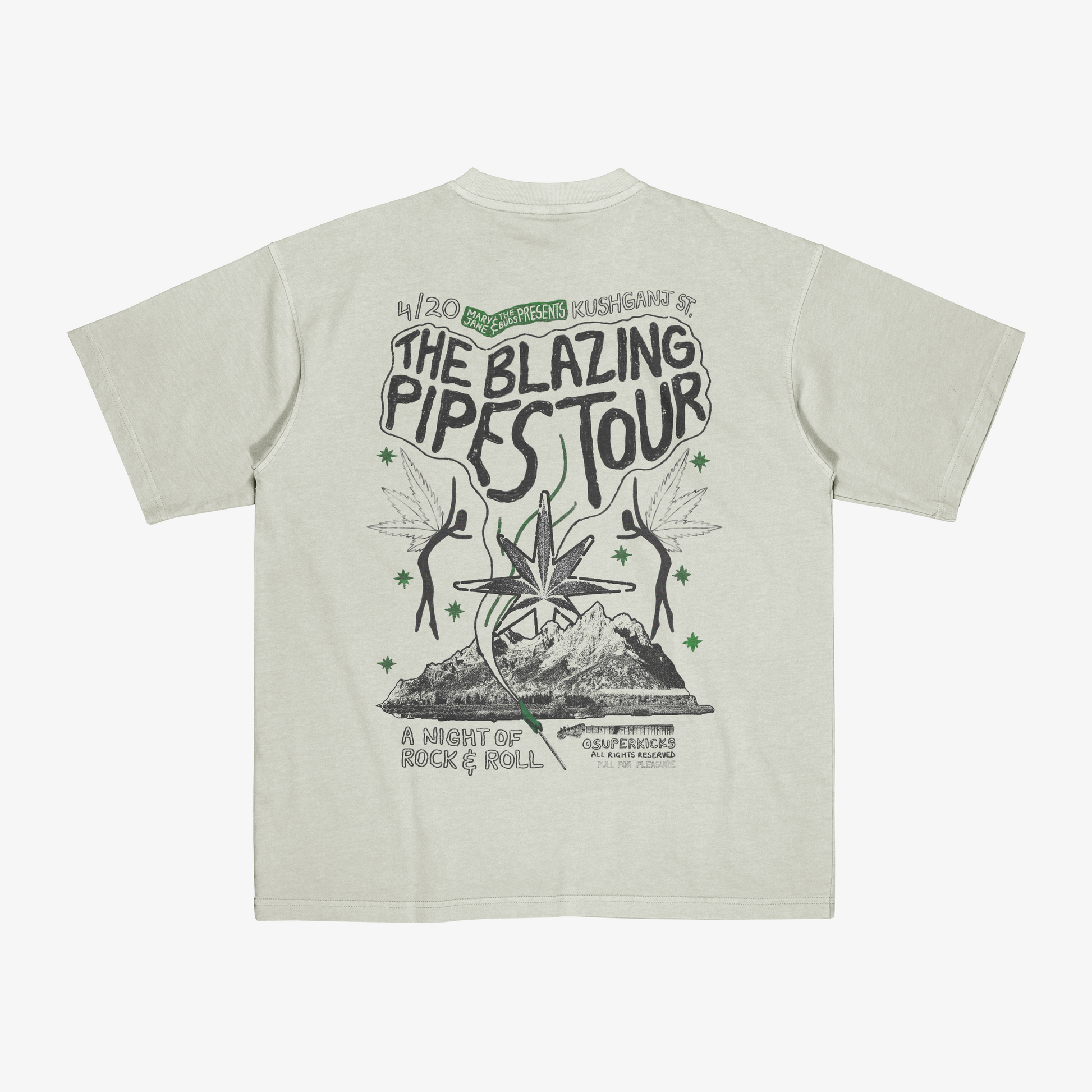 Superkicks | MJ & THE BUDS 'CONCERT TEE { SMOKE GREEN