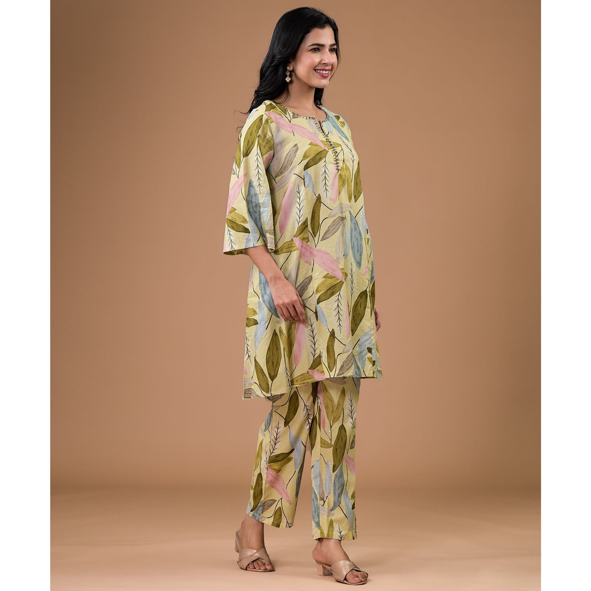 green-printed-pure-cotton-co-ord-set