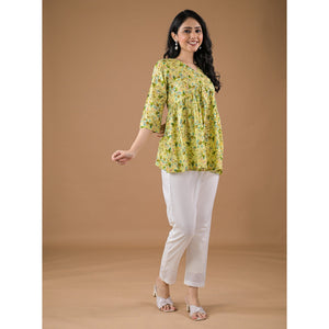 green-floral-printed-pure-cotton-a-line-top