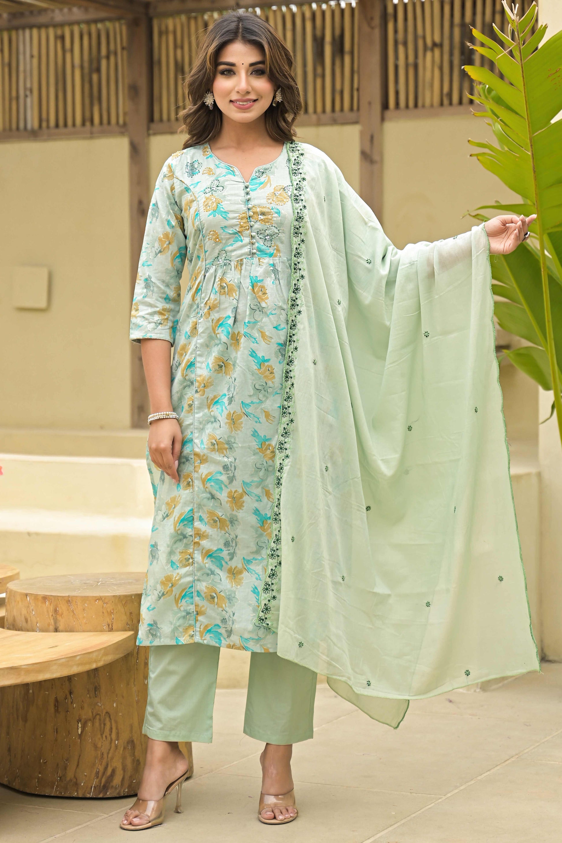 green-floral-printed-pure-cotton-salwar-suit-with-handwork