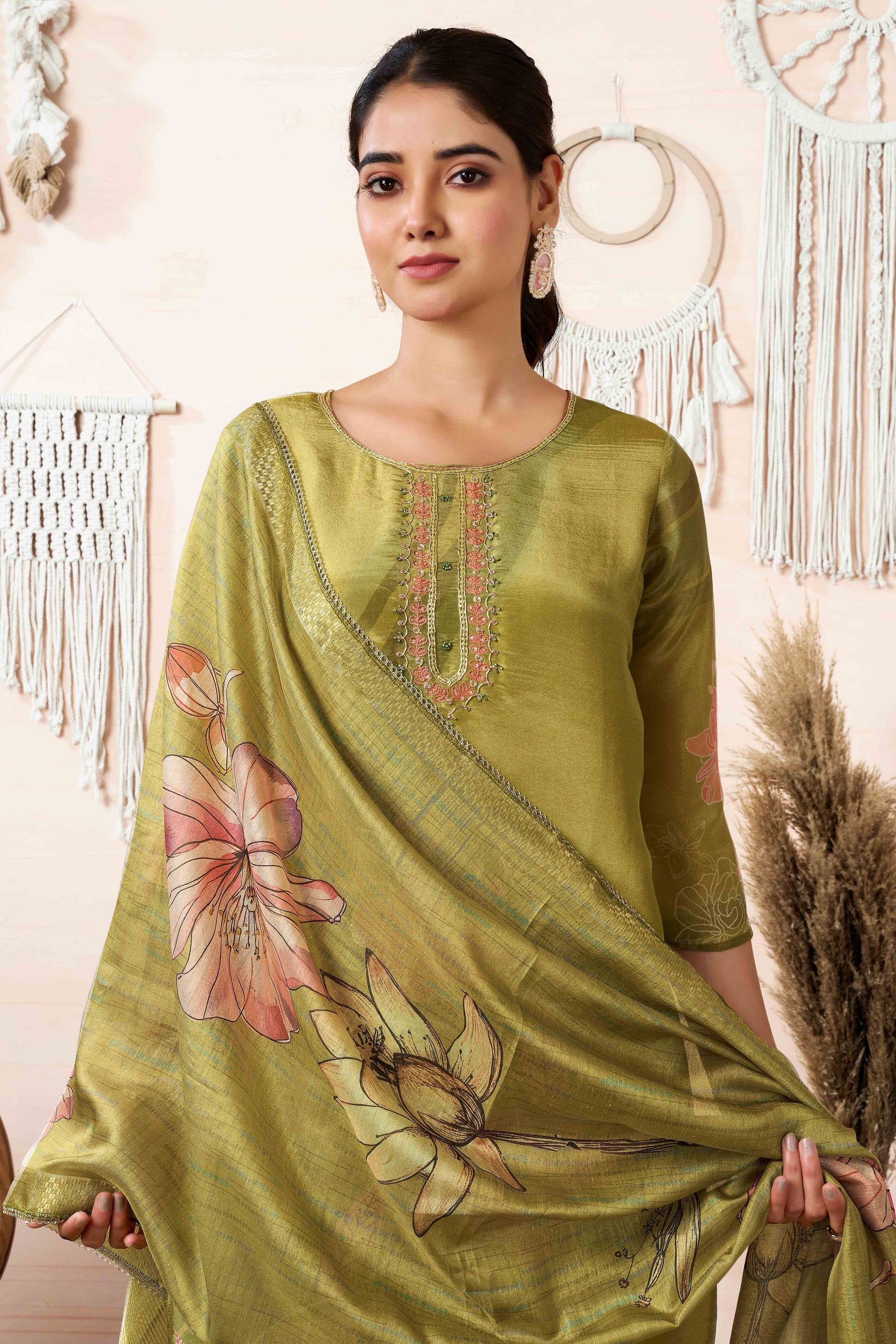 green-floral-printed-with-handwork-shimmer-organza-straight-salwar-suit