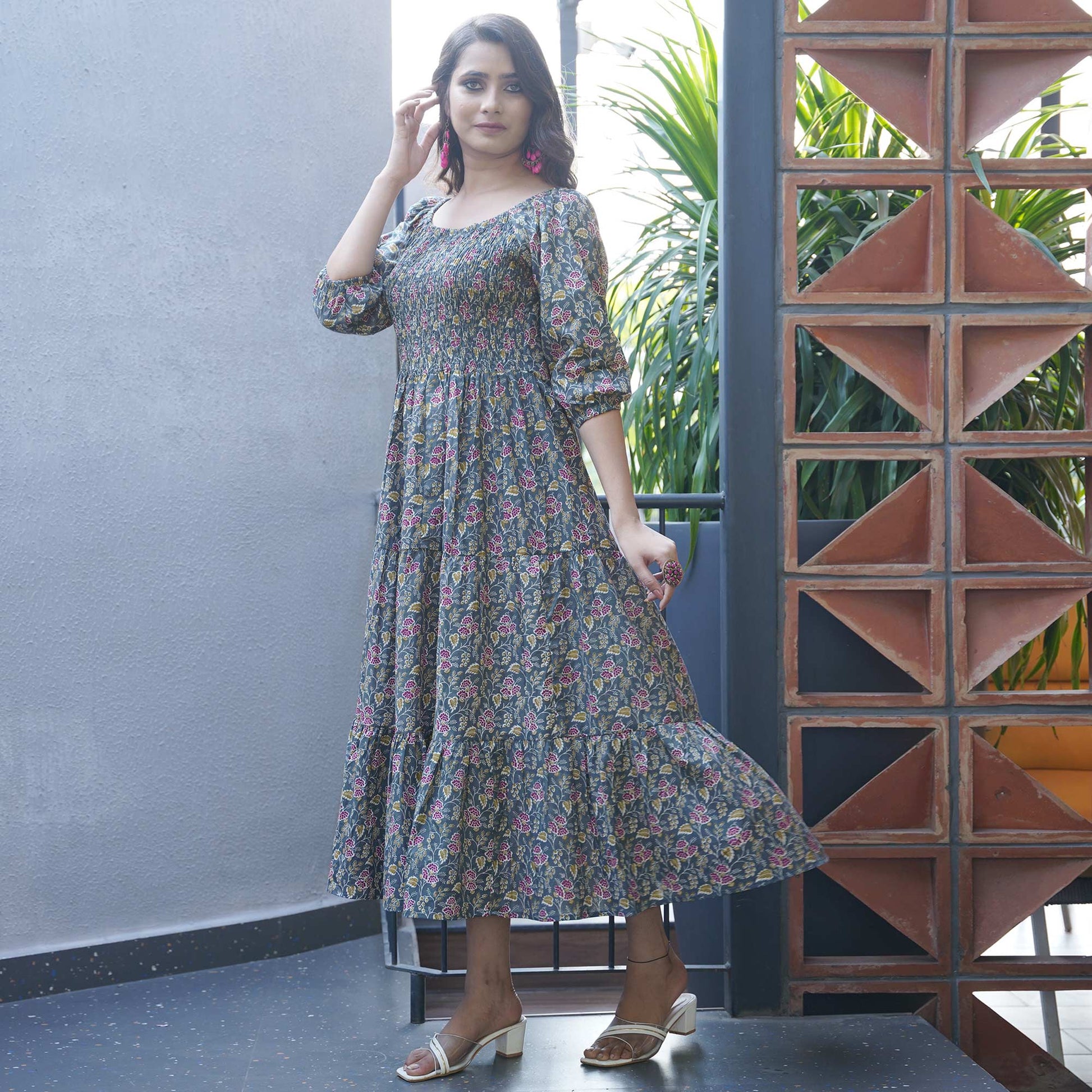 grey-floral-printed-pure-cotton-maxi-dress