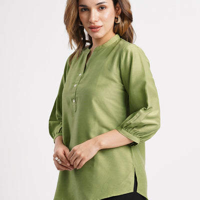 green-solid-poly-chinon-straight-top