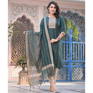 green-woven-pure-cotton-straight-salwar-suit