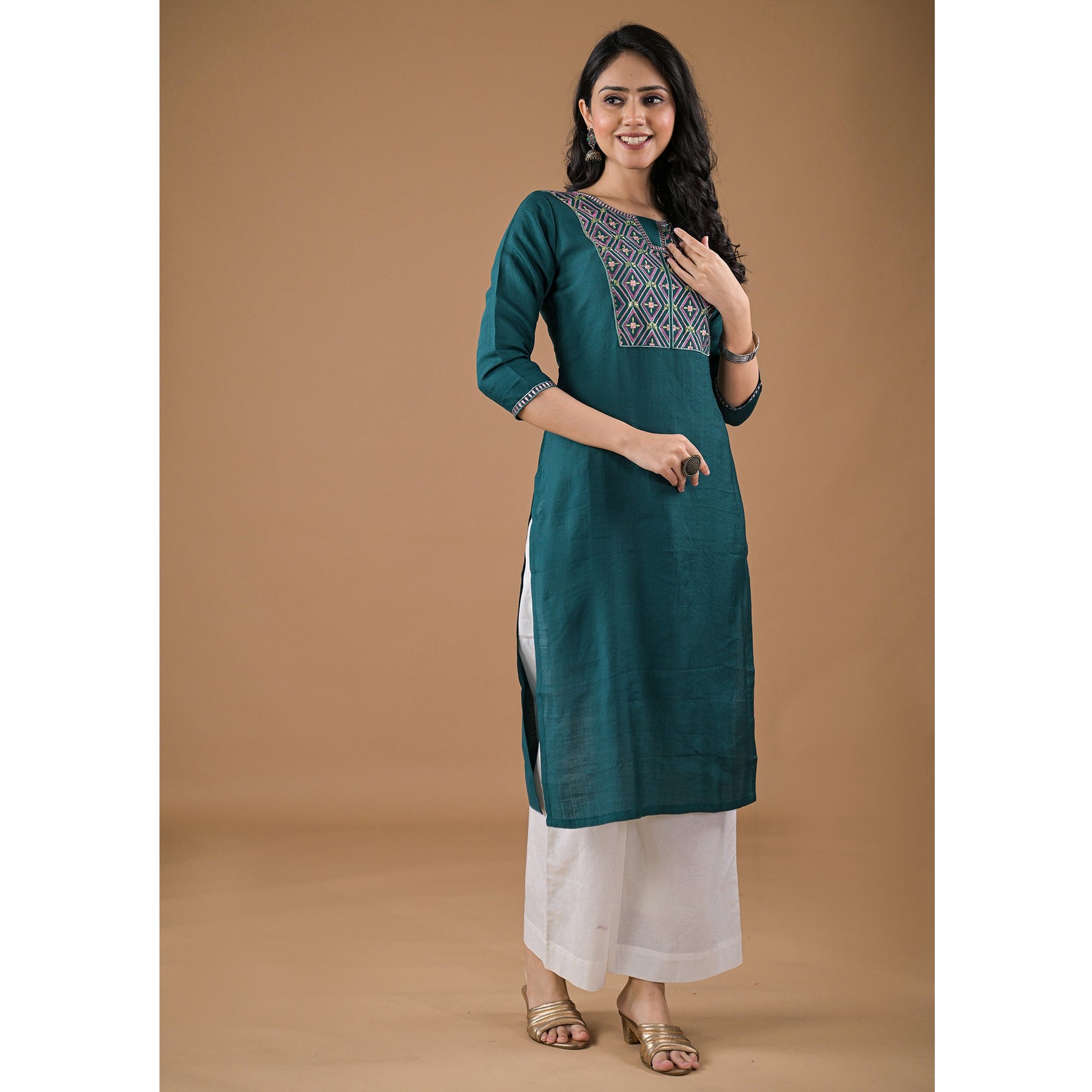 green-yoke-embroidered-pure-cotton-straight-kurti