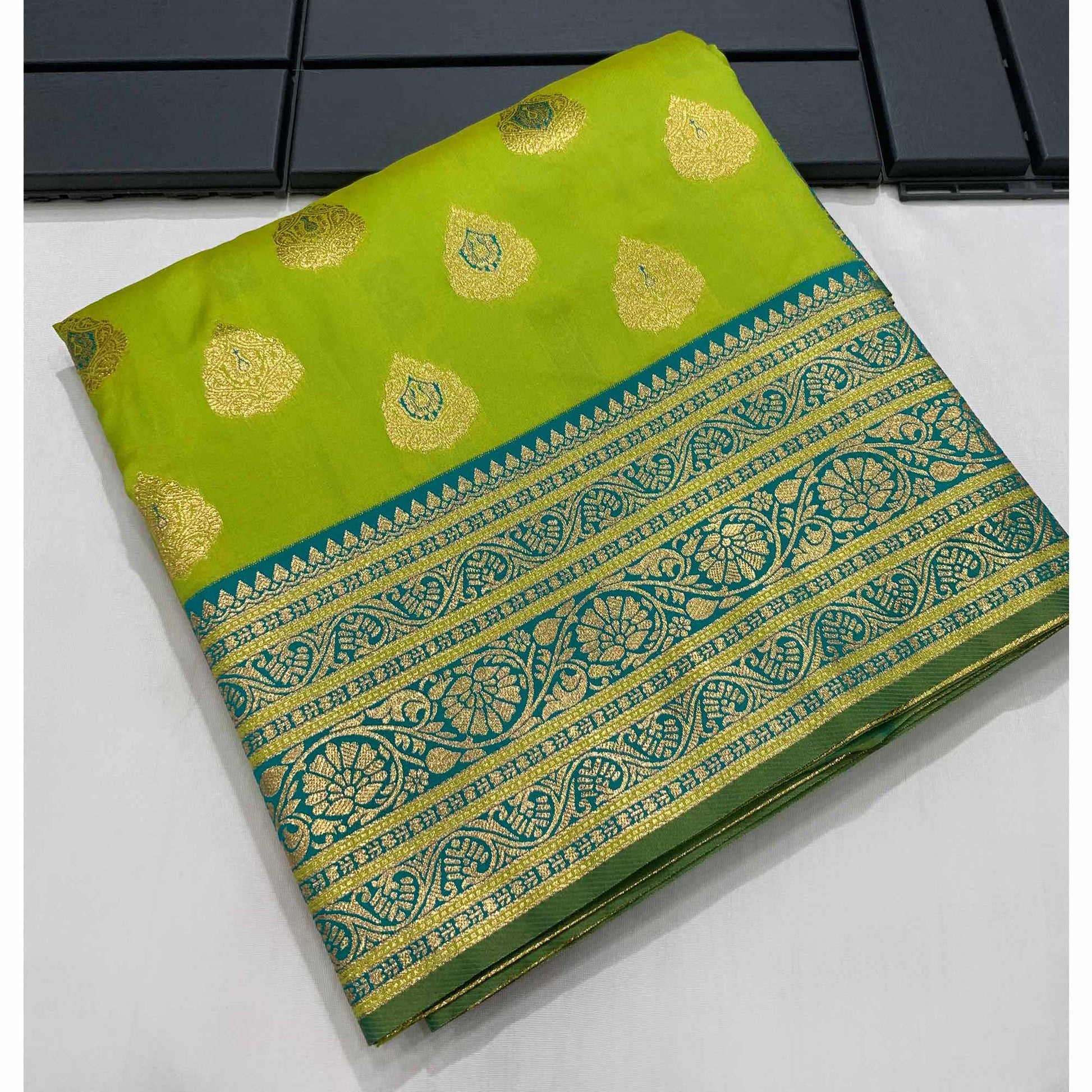 green-butti-work-banarasi-silk-saree