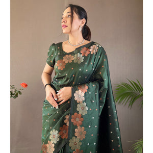 green-floral-zari-woven-pure-silk-saree