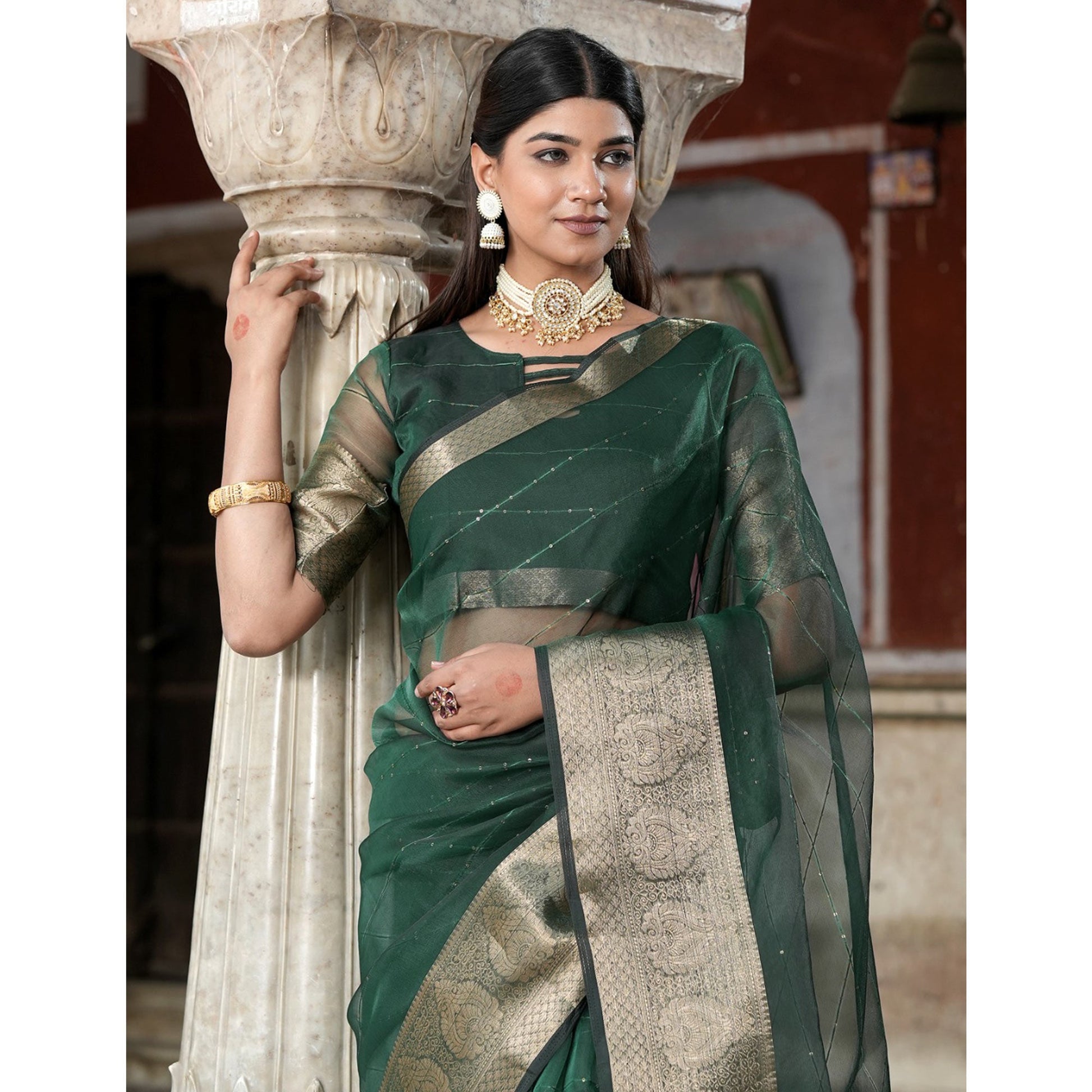 green-sequins-embroidered-organza-saree-with-woven-border