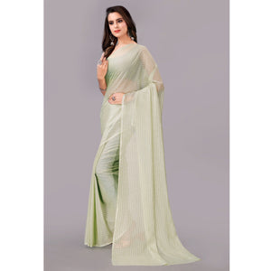 green-striped-foil-printed-georgette-saree