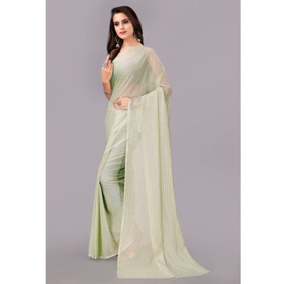 green-striped-foil-printed-georgette-saree