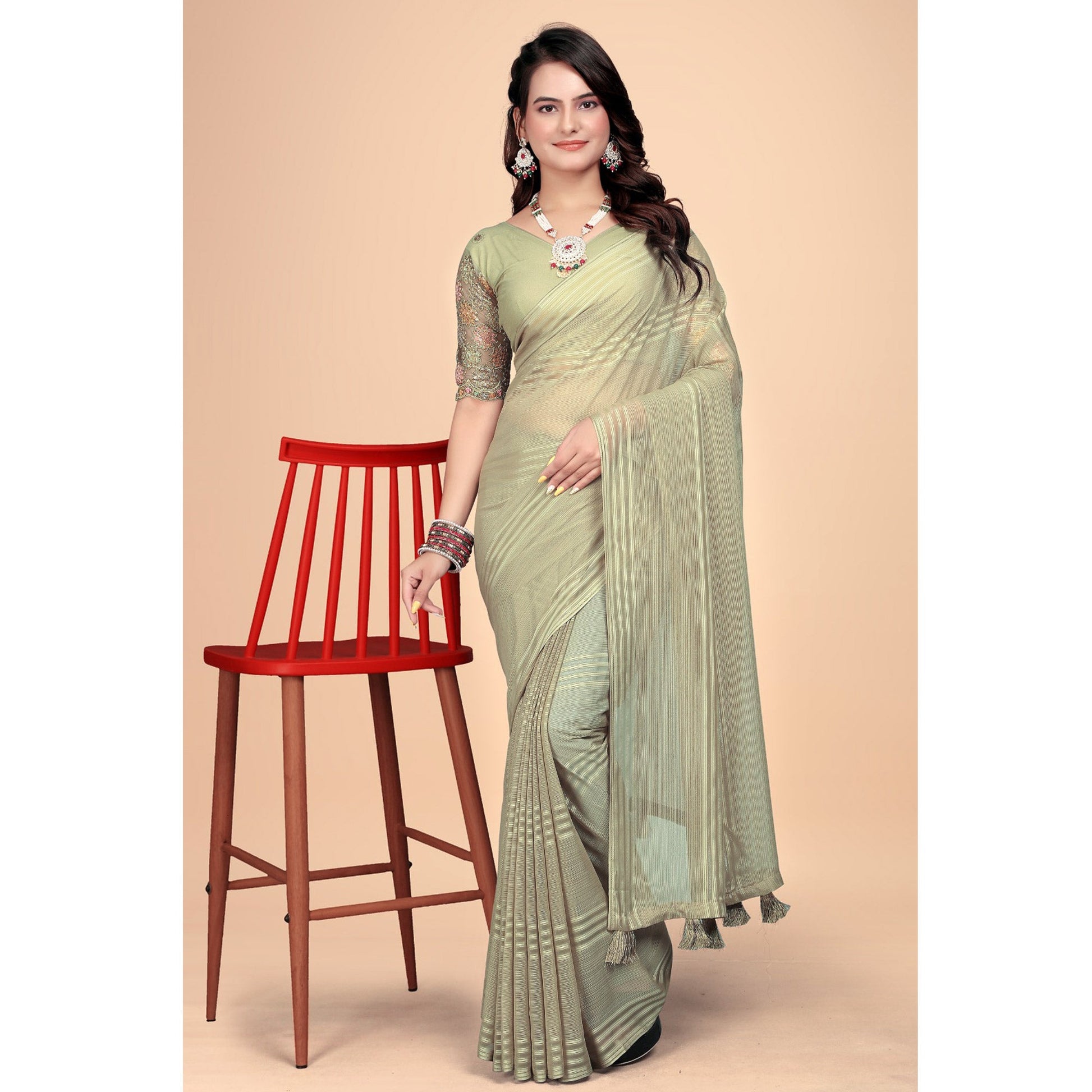 green-zari-striped-woven-georgette-saree