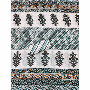 Morpich Printed With Embroidered Cotton Blend Dress Material