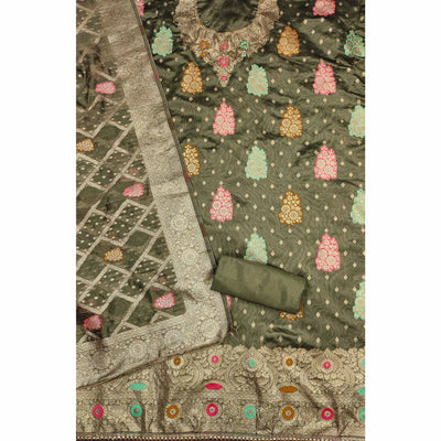 green-floral-woven-jacquard-dress-material-1