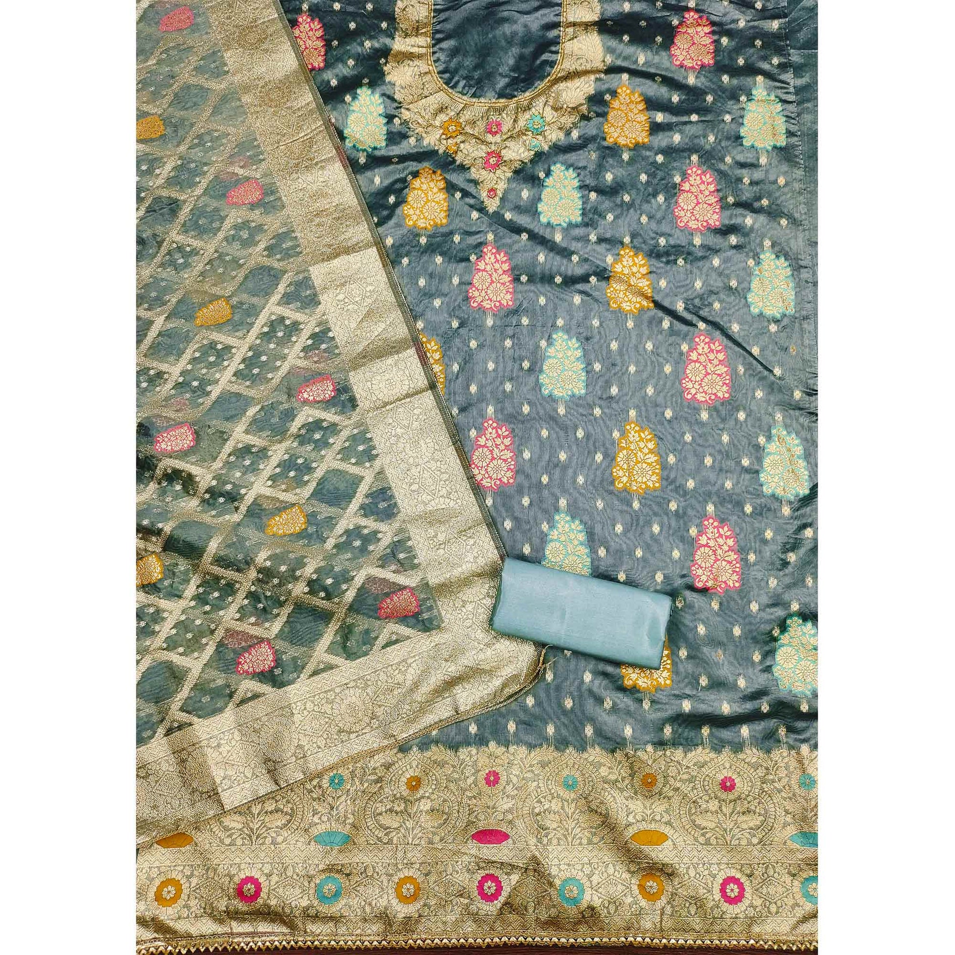 grey-floral-woven-jacquard-dress-material