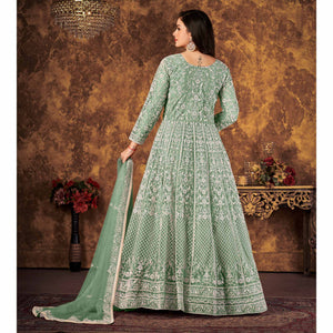 green-floral-embroidered-net-semi-stitched-dress-material