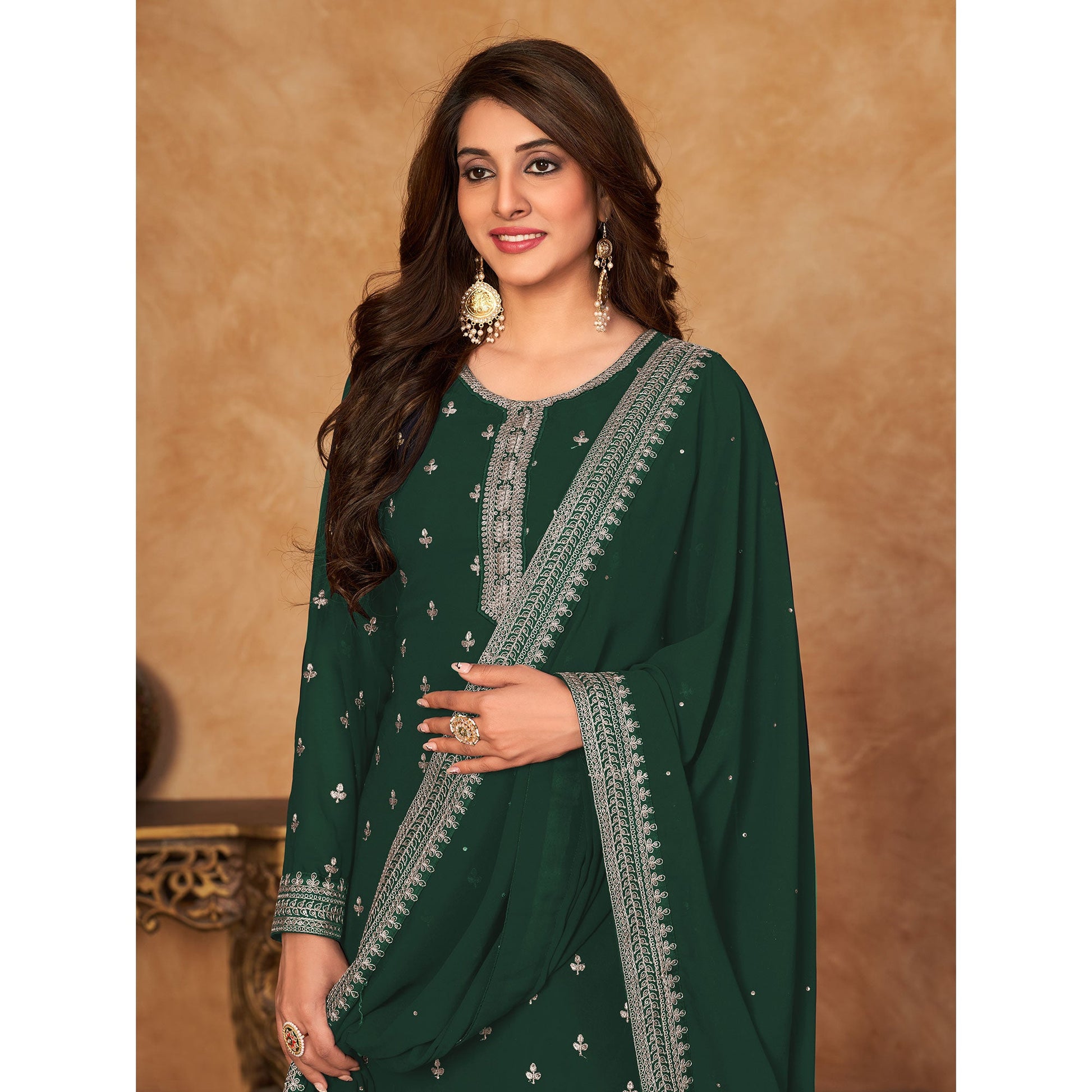 green-floral-embroidered-georgette-semi-stitched-suit-7
