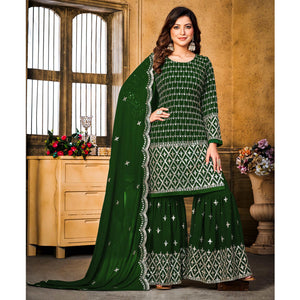green-sequins-embroidered-georgette-semi-stitched-suit-1