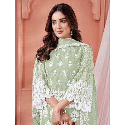 green-floral-embroidered-organza-semi-stitched-suit