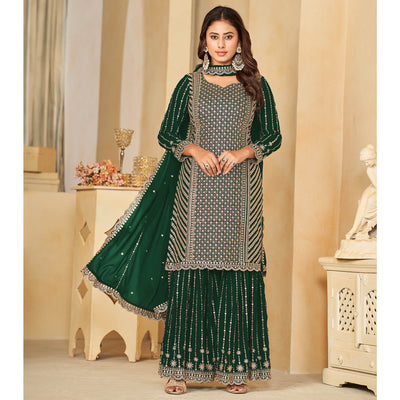 green-sequins-embroidered-georgette-semi-stithed-sharara-suit