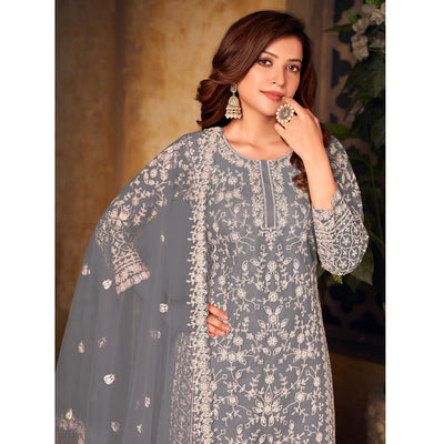 grey-floral-embroidered-net-semi-stitched-suit