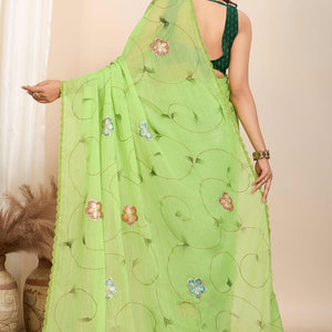 green-floral-printed-georgette-saree-38