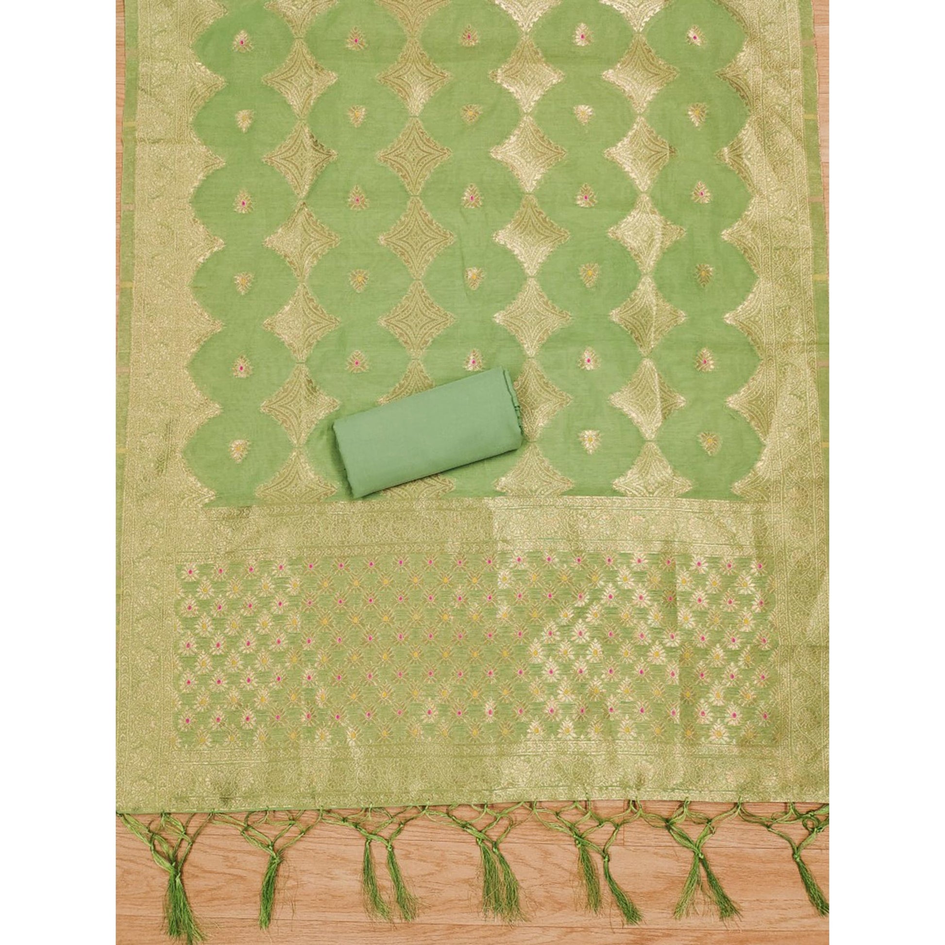 green-woven-chanderi-dress-material-3