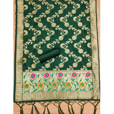 green-floral-woven-banarasi-silk-dress-material-5