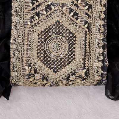 Brown Bandhani Printed Rayon Dress Material
