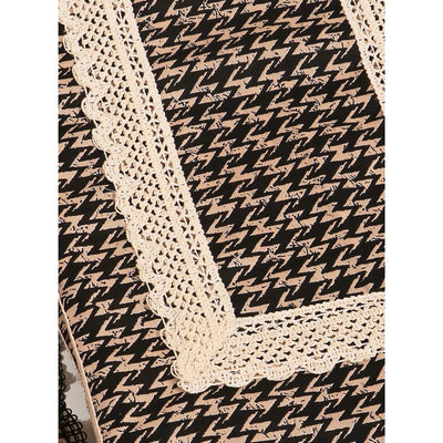 Cream & Black Printed Pure Cotton Dress Material