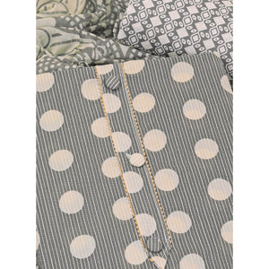 Grey Printed With Gota Patti Work Pure Cotton Dress Material