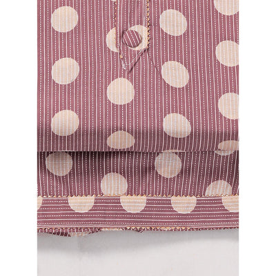 Mauve Printed With Gota Patti Work Pure Cotton Dress Material