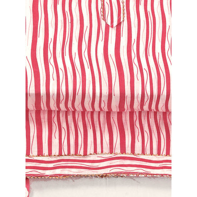 Gajari Pink Leheriya Printed With Gota Patti  Work Pure Cotton Dress Material