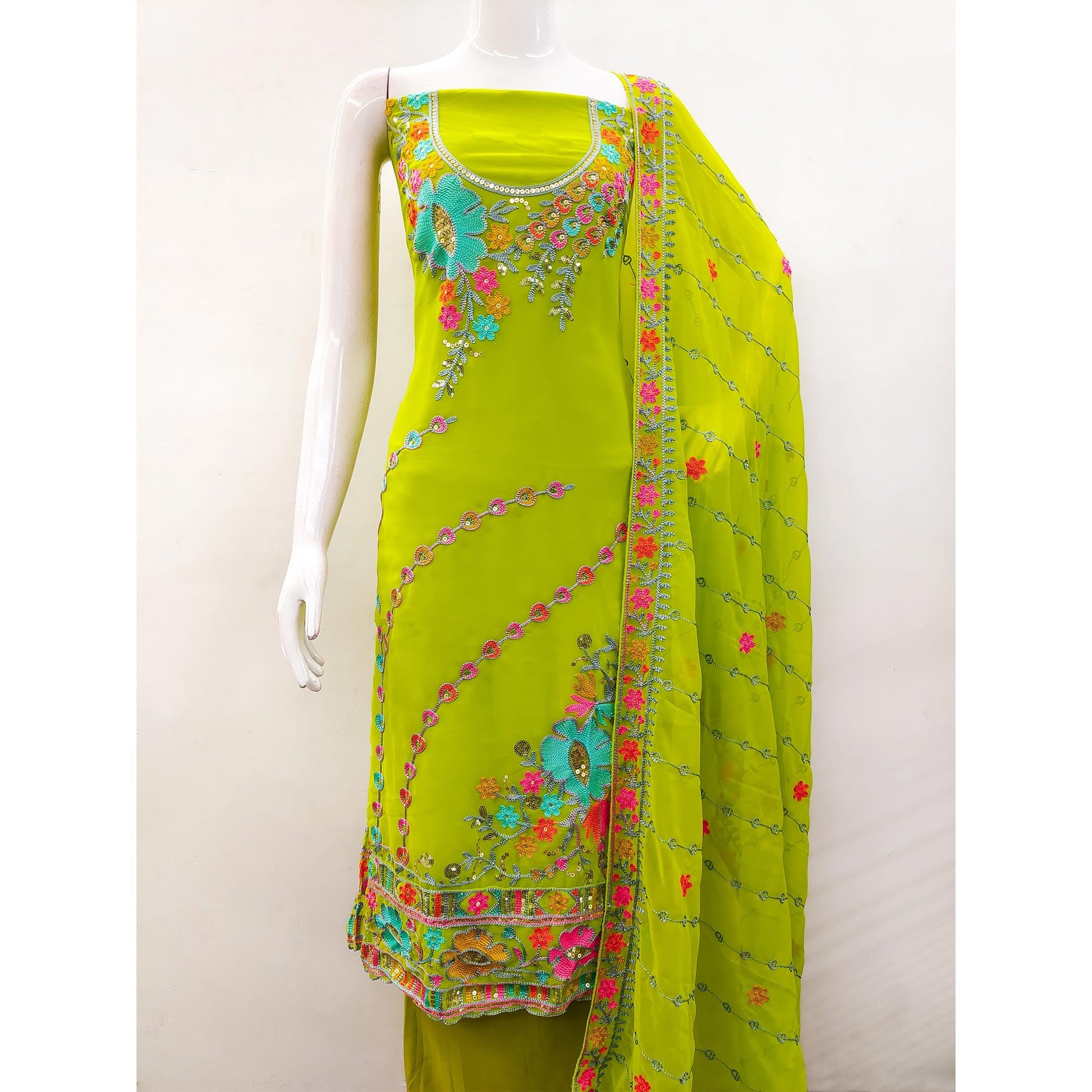 green-floral-sequins-embroidered-georgette-dress-material-2
