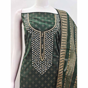 green-woven-with-handwork-cotton-blend-dress-material-1