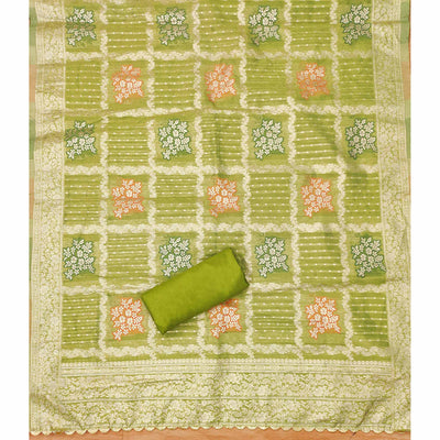 green-woven-with-handwork-simmer-jacquard-dress-material