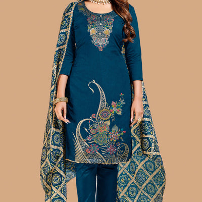 Morpich Floral Woven Chanderi Jacquard Dress Material