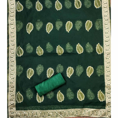 green-floral-woven-shimmer-jacquard-dress-material