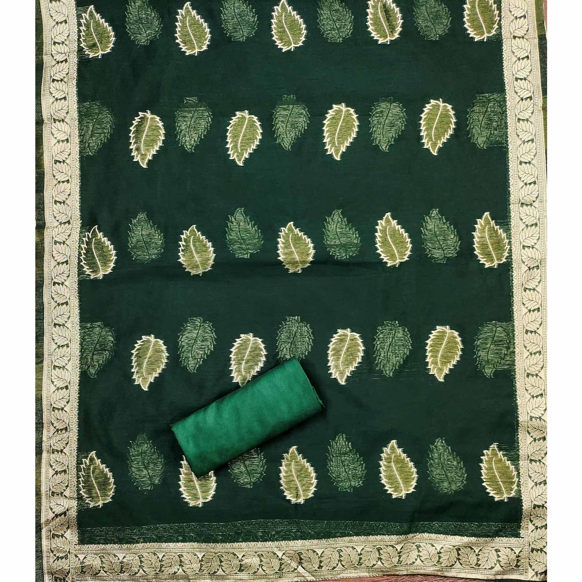 green-floral-woven-shimmer-jacquard-dress-material