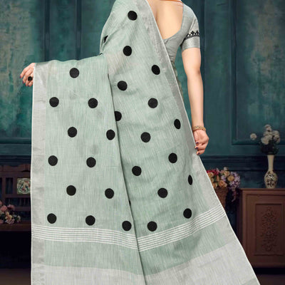 green-embroidered-linen-cotton-saree-with-zari-border