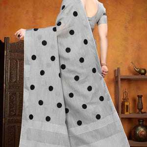 grey-embroidered-linen-cotton-saree-with-zari-border