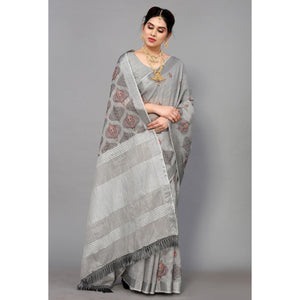 grey-embroidered-cotton-silk-saree-with-tassels