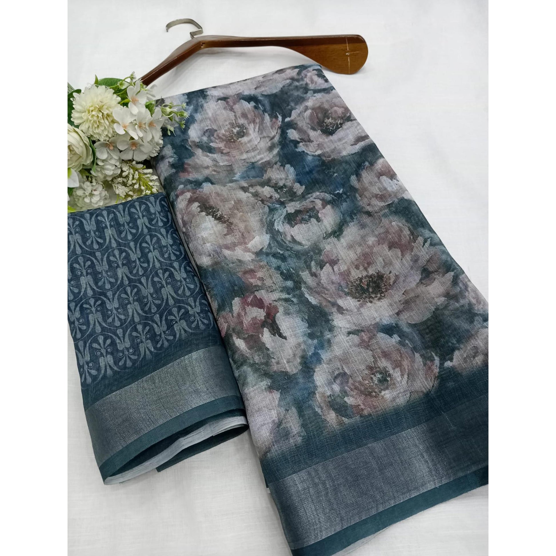 grey-floral-digital-printed-linen-saree-7
