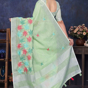 green-floral-embroidered-cotton-silk-saree-42